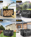 40 Inch Heavy Duty Firewood Rack With Cover for Outdoor Use in Various Weather Conditions