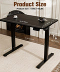 Ergo Small Standing Desk 35X24 Height Adjustable Sit Stand Home Office With Memory Buttons Spacious Black Work Surface measuring 35.4 x 23.6 inches.