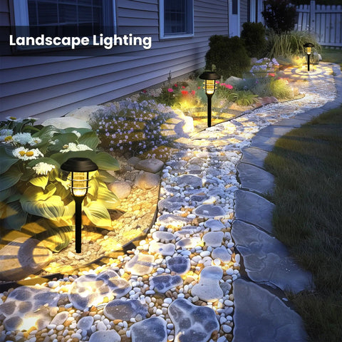 Outdoor Solar Lights For Yard And Pathway Waterproof Landscape Lighting For Garden Patio Walkway Driveway 8 Pack Warm White