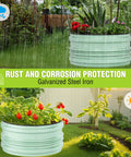 Three Piece Galvanized Raised Garden Bed Set, 2 By 2 By 1 Feet, Open Bottom For Deep Roots, Rust Resistant, Easy Assembly