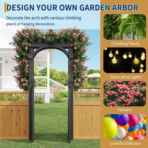 Garden Arbor With Gate And Trellis For Climbing Plants Outdoor Arch For Roses Ivy And Morning Glories Dope Wedding Backdrop