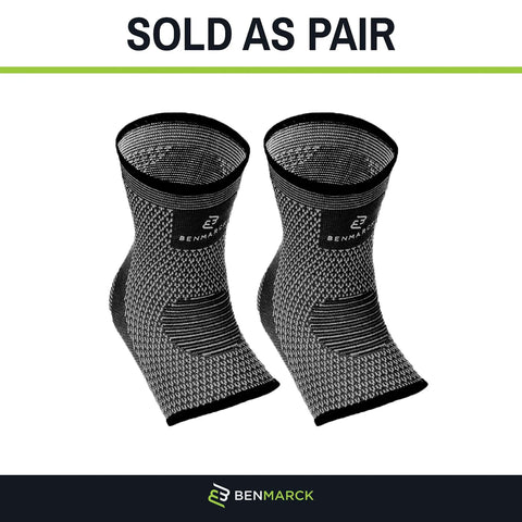 Pair of gray black Achilles Tendon Support Ankle Sleeve For Running And Daily Comfort, Plantar Fasciitis Relief, Tendonitis And Flat Feet.