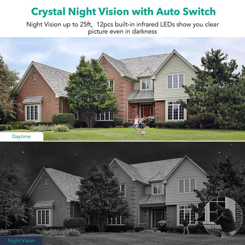 1080P Wireless Outdoor Security Camera IP66 Waterproof With Motion Detection And Two Way Audio 24Ghz WiFi Night Vision