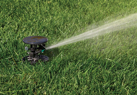 Pulse Go-To Pop-Up Impact Sprinkler Head Black 3-Inch Riser Adjustable Spray watering grass with low runoff