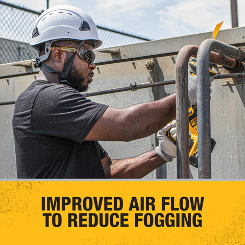 Built Tough Full Frame Vented Safety Glasses With Smoke Lenses And Grippy Rubber Temple Tips For Rock Solid Eye Protection And Dependable Comfort On The Daily Grind