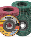 Ten Piece 120 And 240 Grit Scour Flap Discs For Metal Grinding And Rust Removal Four And A Half Inch Coarse Polishing Wheels For Angle Grinder Nylon Flap Sanding Pads