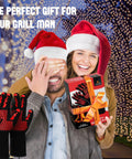 Ultimate BBQ Grill And Oven Gloves Heat Resistant To 1472F with Storage Case and Gift Box in holiday setting