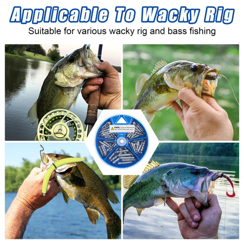 Ultimate Fishing Nail Weights Kit With 70 Pieces For Wacky Rig Neko Rig And Texas Rigs Insert Sinker for Bass Lures shown in use
