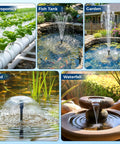 No Fuss 20W Solar Pond Filter Kit With Fountain Pump used in hydroponics, fish tanks, garden fountains, ponds, and waterfalls
