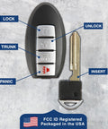 Replacement Key Fob for Nissan 350Z Altima Armada Maxima Quest Sentra and Infiniti G35 Q45 QX56 EX35 FX35 FX45 OEM KBRASTU15
