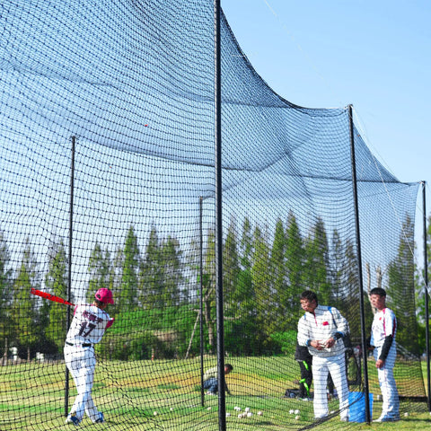 70 Foot Baseball Batting Cage For Backyard Practice With Durable Netting And Frame, Baseball And Softball Pitching Training Net System