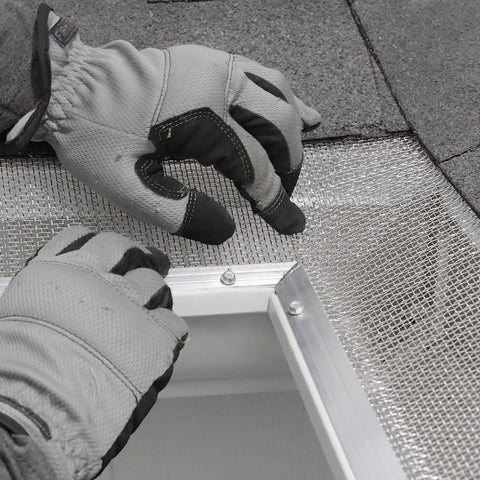 Installing High Flow Inside Miter Kit Gutter Guard 3 Pack For 5 Inch Gutters Stainless Steel 8 Mesh Micro Mesh Design Pre Cut