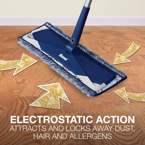 Microfiber Dust Pad For All Floor Surfaces That Attracts Dust Hair And Dirt With Electrostatic Action on wood floor