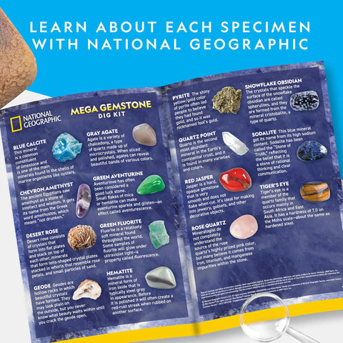 Guidebook from Gemstone Dig Kit For Kids With 15 Real Gemstones And Crystals Hands On Science Toy For Boys And Girls