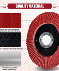 40 Pack 4-1/2 Inch Ceramic Flap Discs for Angle Grinder, Type 29 showing ceramic grains, fiberglass backing, and metal ring