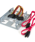 Dual 2.5 Inch to 3.5 Inch SATA Drive Mounting Bracket For PC Bay Holds Two 2.5 Inch SSDs Or HDDs with cables and screws