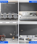 Premium 20 Pack Peel And Stick Acoustic Panels With High Density Soundproof Foam Tiles in matte black featured in various rooms