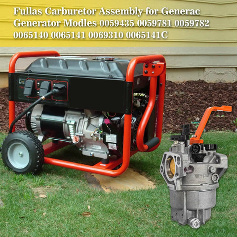 Quality Generator Carburetor Replacement Kit For Generac Gp7500 Gp8000 Gp8000e Heavy Duty with visible generator and carburetor.