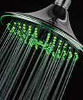 Ultra Luxe 8 Inch Rainfall LED Shower Head With Five Settings Chrome Face Water Powered Color Changing Temperature LEDs
