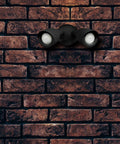 Outdoor Security Flood Light Dual Head 20W LED Bullet Style Flood Light 1900 Lumens IP65 mounted on brick wall