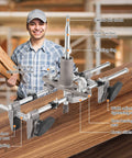 Pro Grade Mortise Lock Jig For Wooden Doors Easy Setup Door Lock Installation Kit with tungsten steel cutter blades.