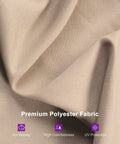 Close-up of premium polyester fabric for 3 Person Outdoor Patio Porch Swing Gazebo with Netting and Curtains, beige color.