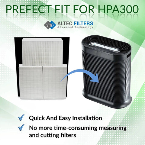 HEPA Replacement Filters for HPA300 Air Purifier Set with 3 True HEPA HRF R3 Filters and air purifier unit display
