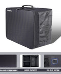 Golf Trunk Organizer Storage Portable And Foldable Travel Locker For Road Trips And Car Golf Gear On The Go, black with mesh sides