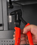 Heavy Duty Pop Rivet Gun Kit Workhorse With 120 Pieces Rivets And 4 Interchangeable Heads in use on metal surface