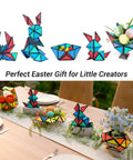 Magnet Pyramid Transforming Puzzle Cube With 243 Magnets And Spinner Accessory Including 12 Pieces shows bunny and egg shapes.