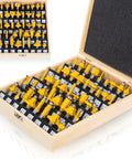 43 Piece Router Bit Set With Half Inch Shank For Panel And Cabinet Doors Woodworking Carbide Groove And Tongue Milling Tools High Precision Cutter Kit For Ogee Rail And Stile Frames in wooden box