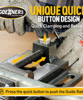 Bench Vise Built Tough As Nails In Forged Steel, 4-1/4 Inch Capacity Drill Press Vise showing quick release mechanism