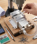 Top Tier Air Operated Vise With 3mm Stroke And 40kg Thrust, Perfect CNC Rapid Pneumatic Workholding Clamp Fixture For Milling And Drilling in use.