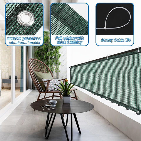 3x10 Patio Privacy Screen For Balcony And Fence Cover Railing Netting Mesh Shade Fabric Balcony Cover for outdoor deck
