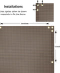 Straight Up Heavy Duty Balcony Privacy Fence Screen Mesh Windscreen Block Sunlight And Breeze For Deck Patio Porch Backyard Outdoor Shade Cover Brown With Grommets 24x12 inches with grommets for installation.
