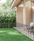 38 Inch High Arched Decorative Garden Fence With Plastic Stakes For Easy Assembly 10 Feet Long Rustproof Metal Wire Border Fence installed outdoors