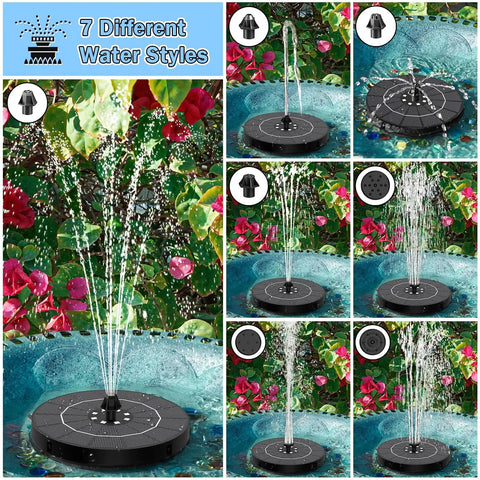 Upgrade Your Outdoor Oasis With A 2026 High Efficiency 3.5W Solar Bird Bath Fountain Pump Featuring 8 Color LED Lights, 7 Nozzles