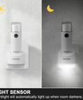 Emergency LED Flashlight 3 Pack Go To Power Failure Light With Plug In Rechargeable Work Light Handheld Home Lighting Kit Induction Charging Base For Hurricanes Blackouts And Survival Kits light sensor night mode demonstration