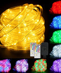 66Ft 200LED RGB Rope Light With 24 Colors Plus Warm White, Plug In Outdoor Fairy Lights With Remote, displaying color options