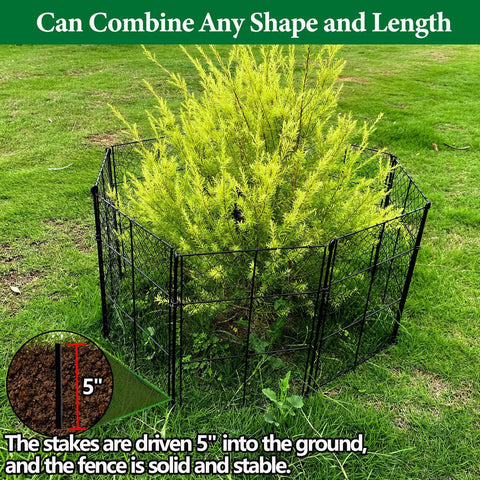 4 Pack Plant Protectors From Animals, DIY Garden Cages With 1 Inch Mesh For Vegetables, Shrubs And New Plants, Chicken Wire Barrier Keeps Rabbits And Chipmunks Out, 16 Panels, Easy Assembly installed around shrub