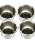 Stainless Steel Cup Drink Holder Set With Drain For Marine Boat RV Camper 4 Pack Self Draining Recessed Cup Holders Corrosion Resistant