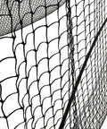 Close-up of Backyard Baseball And Softball Backstop Net 12 By 30 Foot Heavy Duty Nylon Mesh With Sturdy Straps for practice.