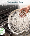 Compact Food Dehydrator With 5 Spacious Trays, Adjustable 95 To 165 Fahrenheit Temp, 48 Hour Timer in dishwasher safe for easy cleaning.