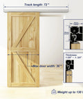 Six Foot Sliding Barn Door Track Kit With Aluminium Box Rail Wall Mounted Hidden Hardware For Modern Doors Easy To Install Low Clearance With Soft Close Trolleys And End Caps Supports Doors Up To 130 Lbs For Heavy Duty Performance