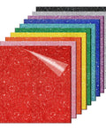 Glitter cast acrylic sheets, 8 x 8 in, 3 mm thick, 10-pack in assorted colors