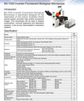 Inverted Fluorescence Trinocular Microscope For Biology Nerds And Lab Pros, 40x-400x magnification, side view with mercury lamp