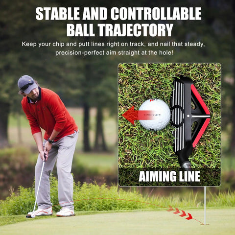 Man using 35 Inch Right Handed Golf Chipper With 32 Degree Loft for controlled bump-and-run shot on the green