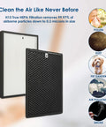 Replacement True HEPA Filter Combo for Alexapure Breeze AP-B102 and 3049 Set with filtration benefits shown