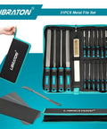 31 Piece Metal File Set For Woodworking And Metalworking With 8 Inch Flat, Half Round, Round And Triangle Files in zipper case