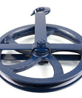 Heavy Duty 12 Inch Gin Wheel Block Set Of 2 For Rope Handling With Working Load Limit 1000 Lbs Compatible With Seven Eighths Inch And One Inch Rope Drop Forged Swivel Hook With Latch Navy Blue